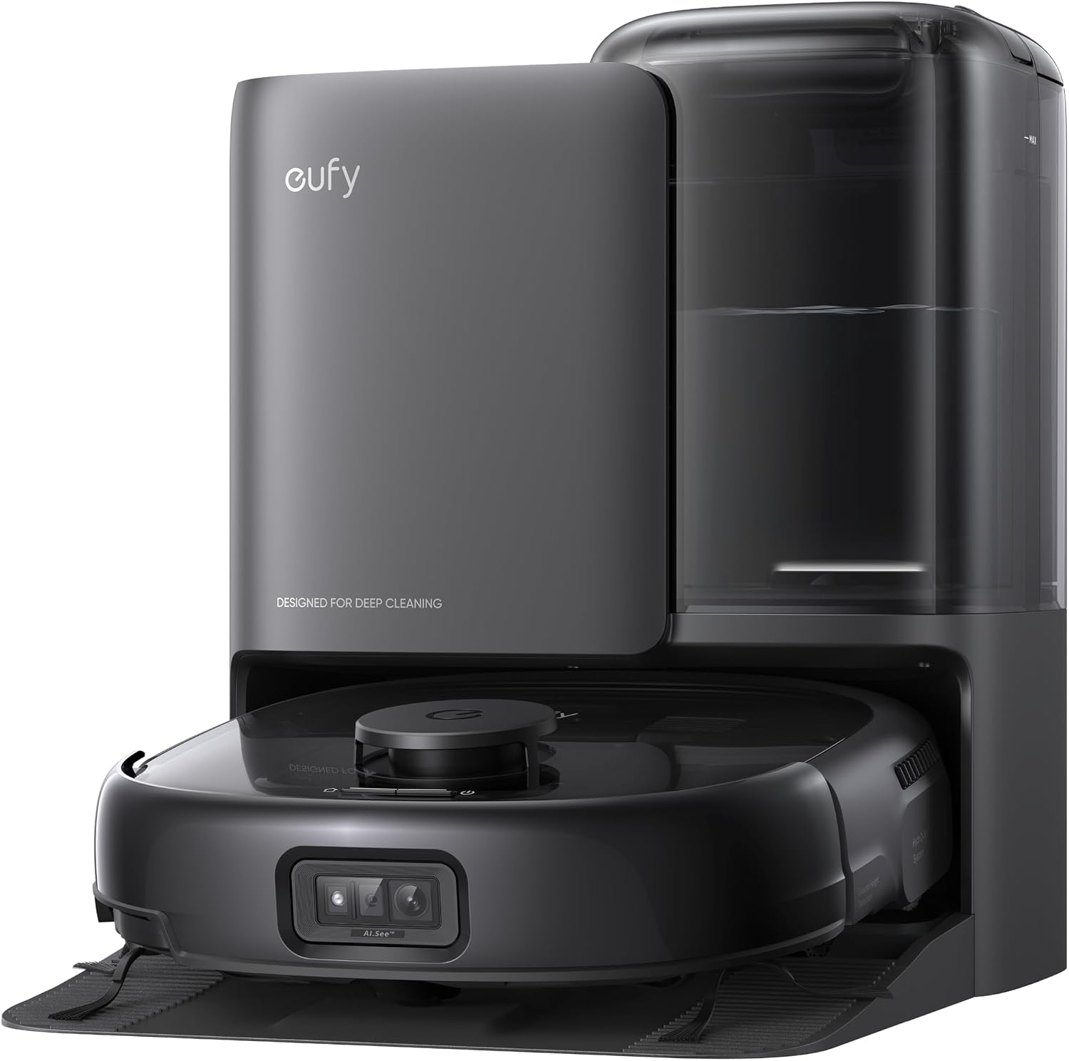 eufy E25 Omni Robot Vacuum and Mop Combo, HydroJet System with Roller Mop, 20,000Pa, Zero-Tangling, Edge-to-Corner Cleaning, Obstacle Avoidance, Auto Mop Washing & Drying, Self-Emptying&Refilling