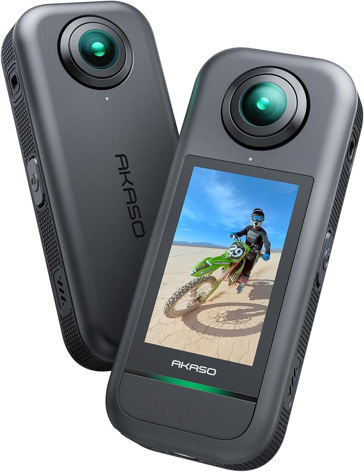 AKASO 360-360 Action Camera with 5.7K 360 Video, 72MP Photo, SuperSmooth Stabilization, 360 Horizon Lock, AI Tracking, Invisible Selfie Stick Effect, Touchscreen, Splash-Resistant