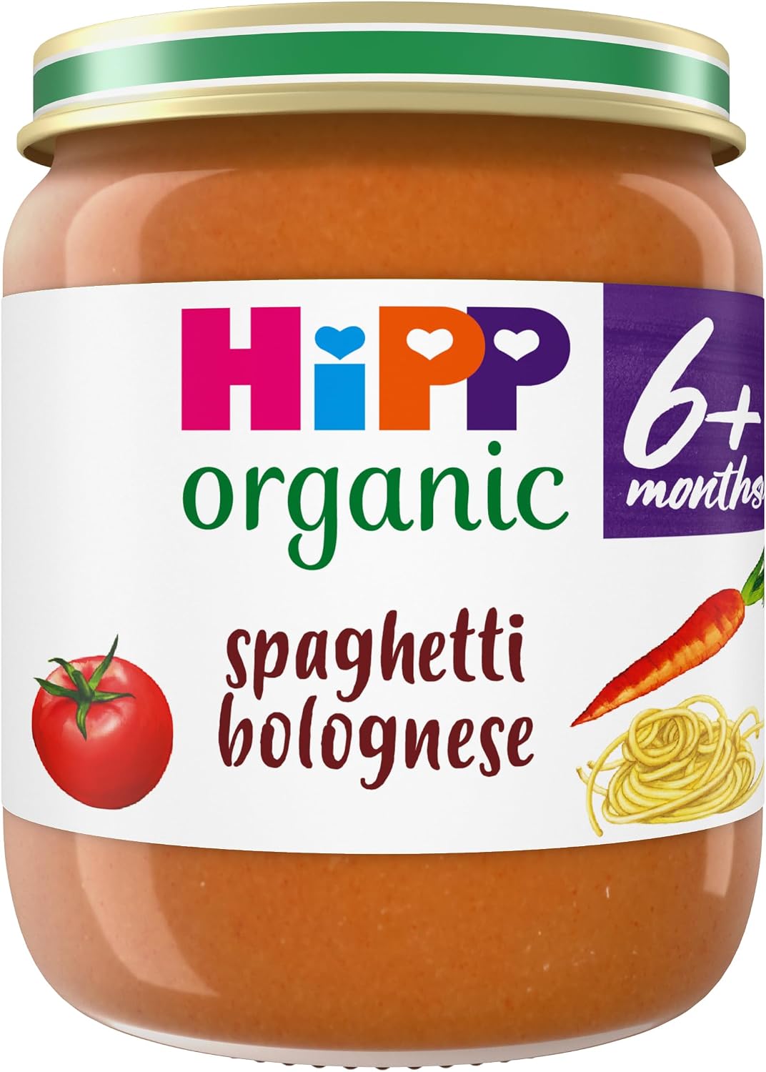 HiPP Organic Spaghetti Bolognese Baby Food Jar 6+ Months 125g (Pack of 6)