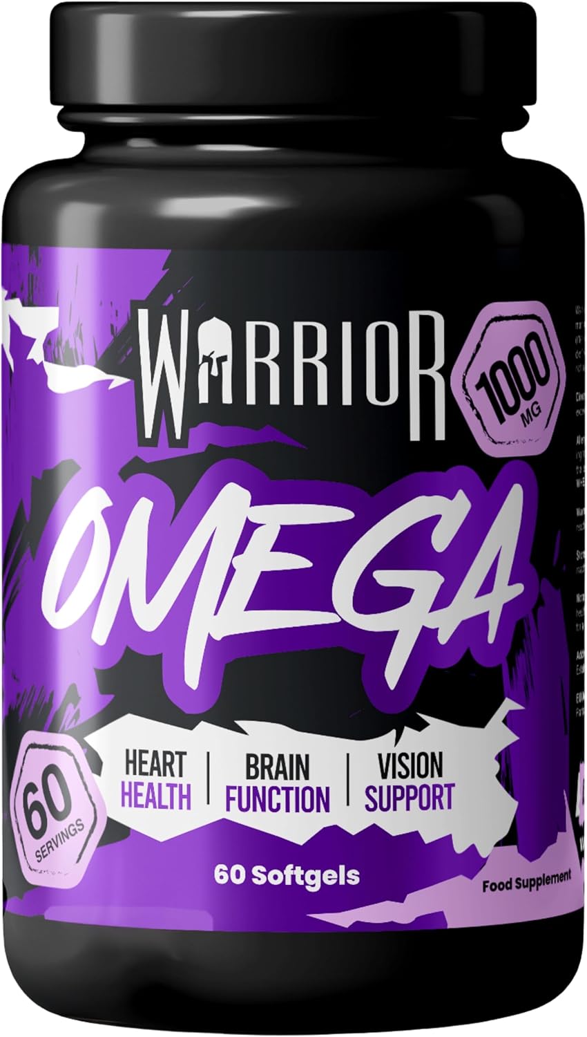 Warrior Omega 3 Fish Oil Capsules 1000mg 60 Softgels with EPA DHA