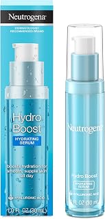 Neutrogena Hydro Boost Hydrating Hyaluronic Acid Serum for Face & Neck, Fast Absorbing Daily Facial Moisturizing Serum Quenches Dry Skin for Hydrated, Glowing Skin, Oil-Free, Non-Comedogenic, 1 fl. oz