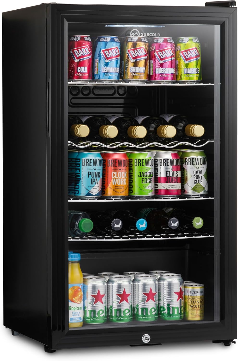Subcold Super85 LED Beer Fridge | 80 Cans + 5 Bottles | 0-18°C | Glass Door