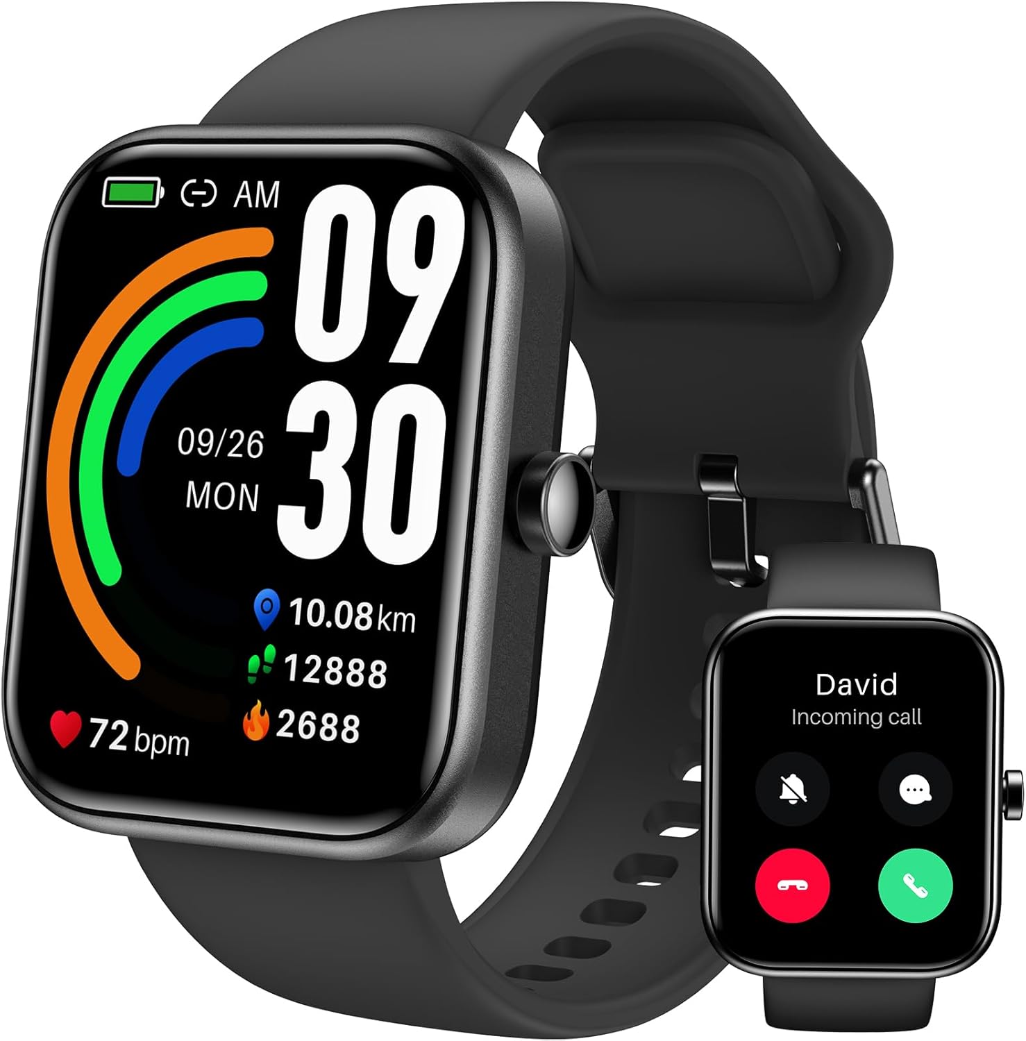 TOZO Smart Watch S3 (Answer/Take a Call) Fitness Tracker Bluetooth Heart Rate IP68 Waterproof 1.83-inch HD Color for Men Women Compatible iPhone & Android