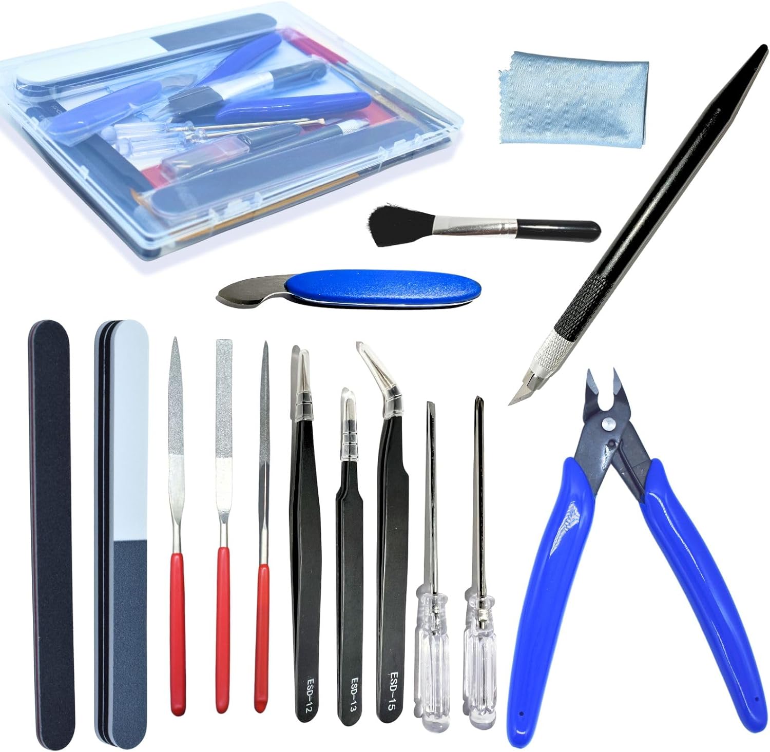 Gundam Model Tool Kit, 28pcs Hobby Building Tool Set, Modeler Basic Tools Craft Set for Cars, Airplanes, Buildings, Gundam, Robots Models Repairing and Fixing