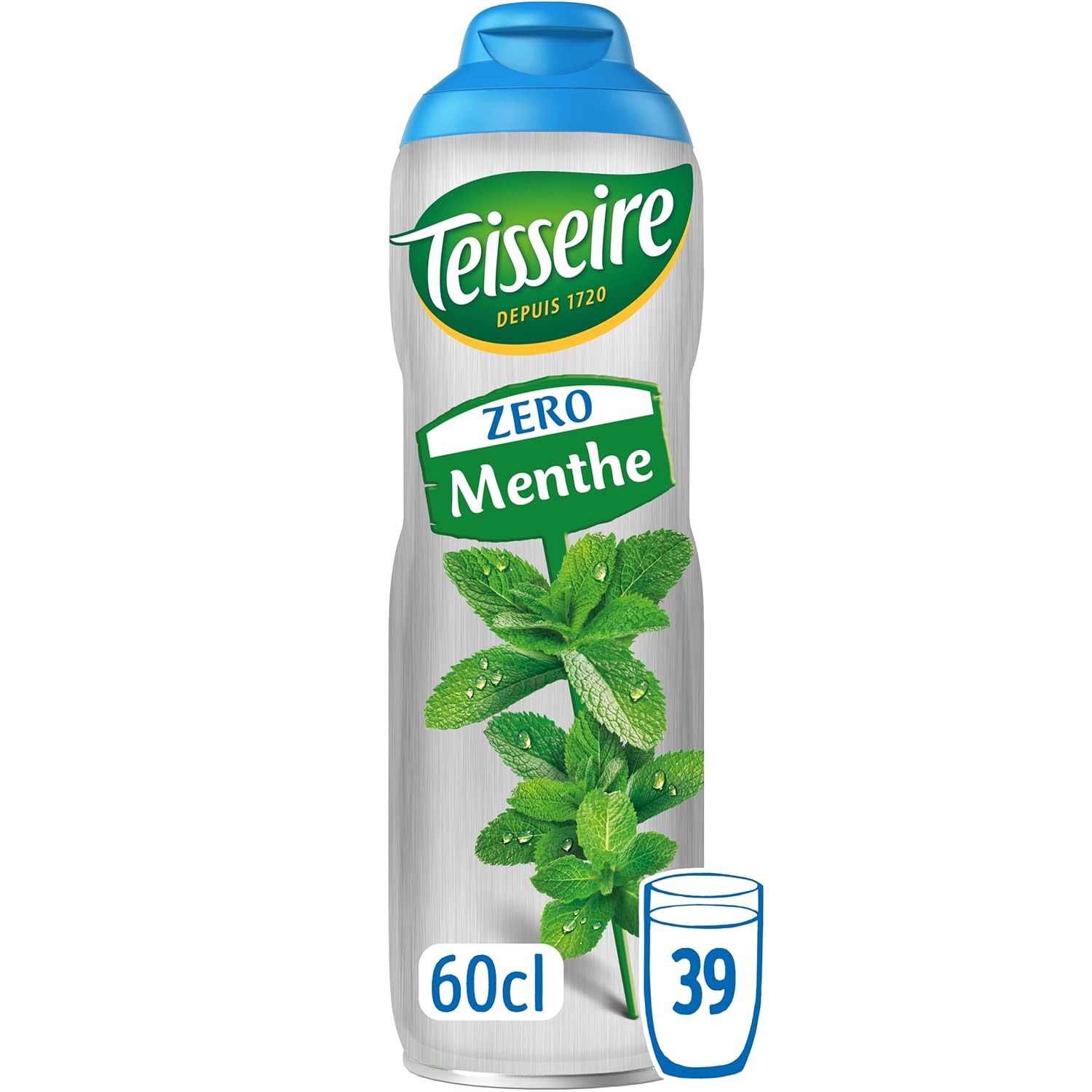 Teisseire Zero Sugar MINT Syrup, Refreshing Fruit Concentrate for Drinks, 0 Calories