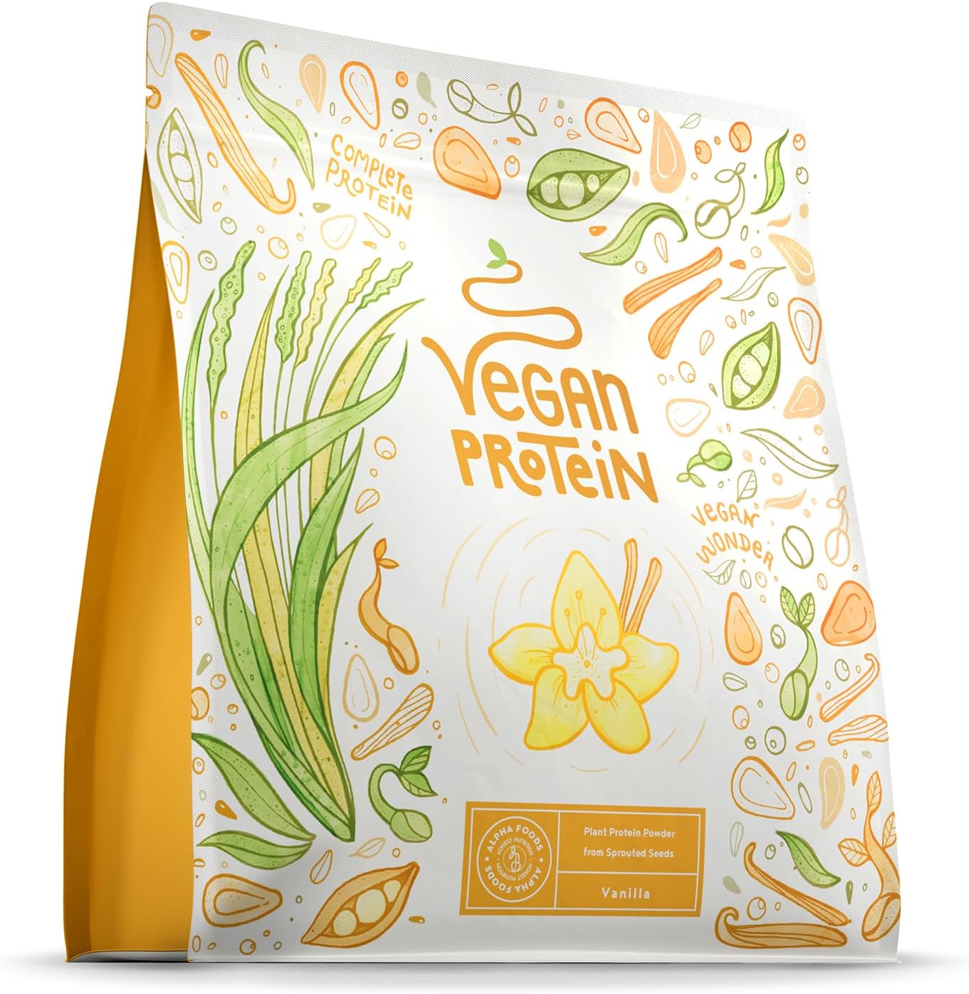 Vegan Protein Powder | Vanilla | 600g Plant Based Nutrition Shake | Low Calorie Pea Protein | 22g Protein per Serving | Contains 18 Amino Acids | Alpha Foods