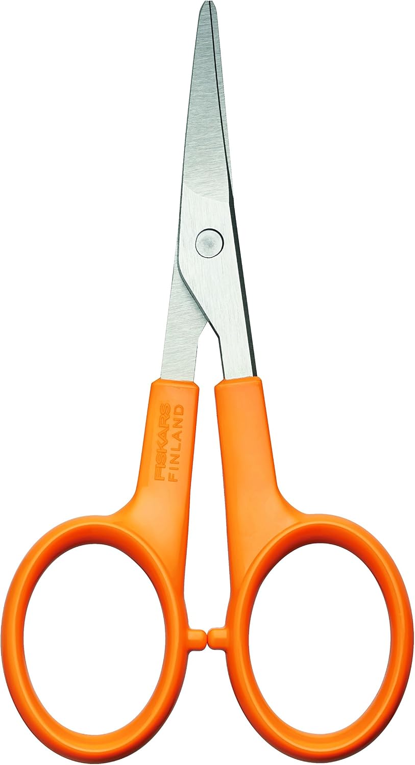 Fiskars Manicure scissors, curved, scissor length 10 cm, quality steel/plastic, Classic, 1000813, orange