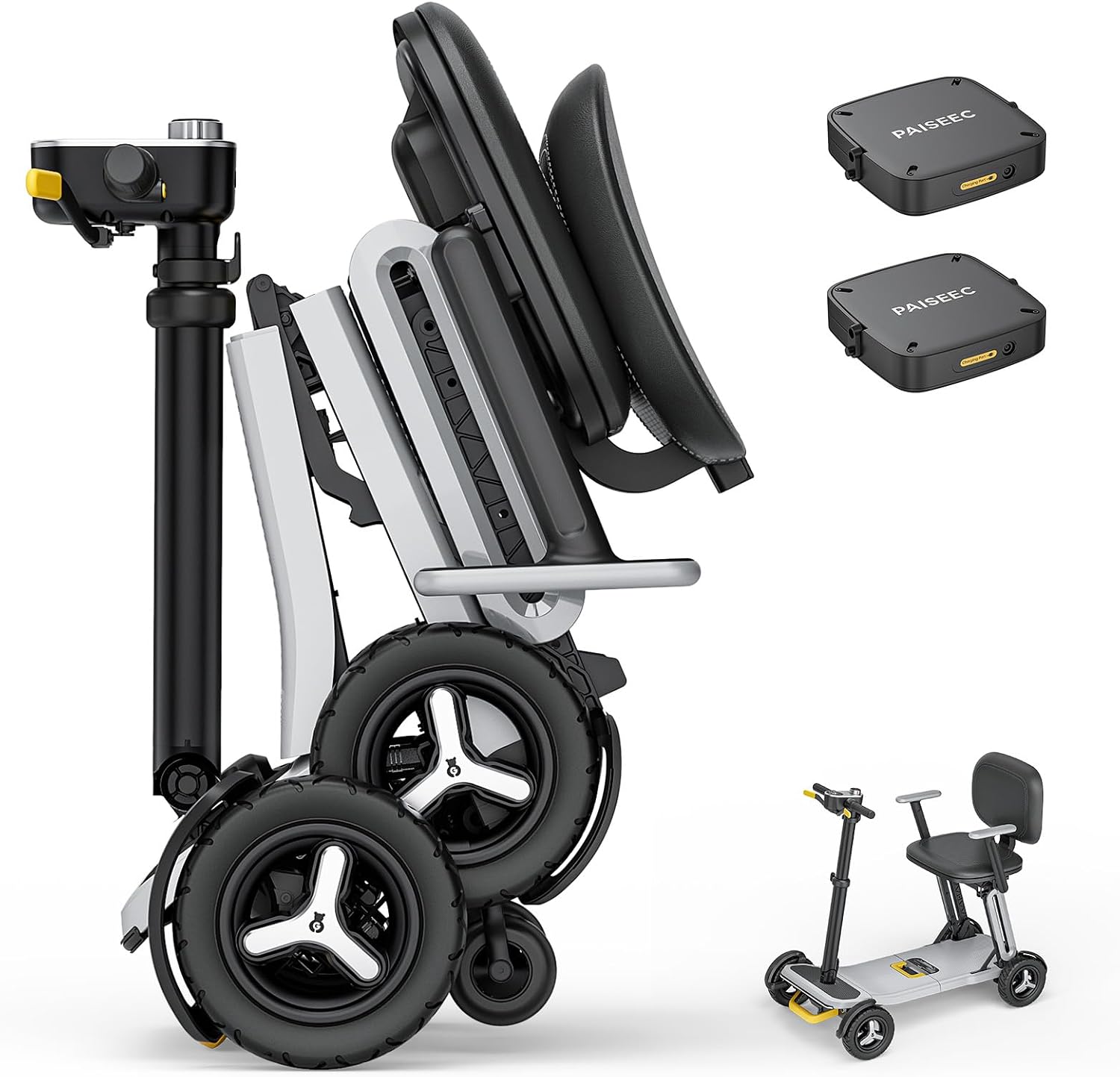 PAISEEC L5 Mobility Scooter Lightweight, 30 Miles, 1-Step Fold, 32 lbs