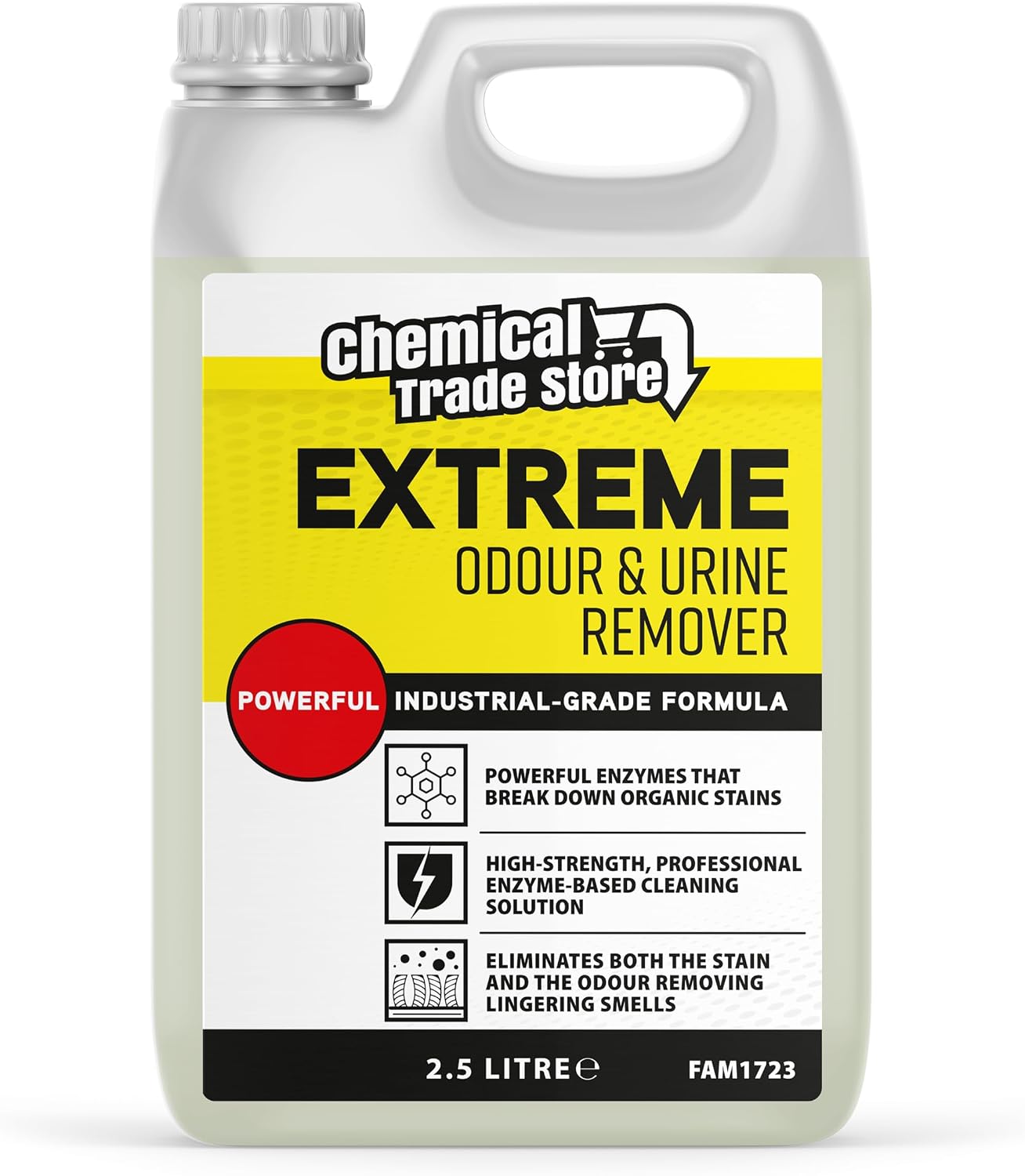 Extreme Odour & Urine Remover 2.5L - Enzyme-Based Cleaner for Pet & Household Smells - Eliminates Stains & Bad Odours from Carpets, Upholstery & Hard Floors