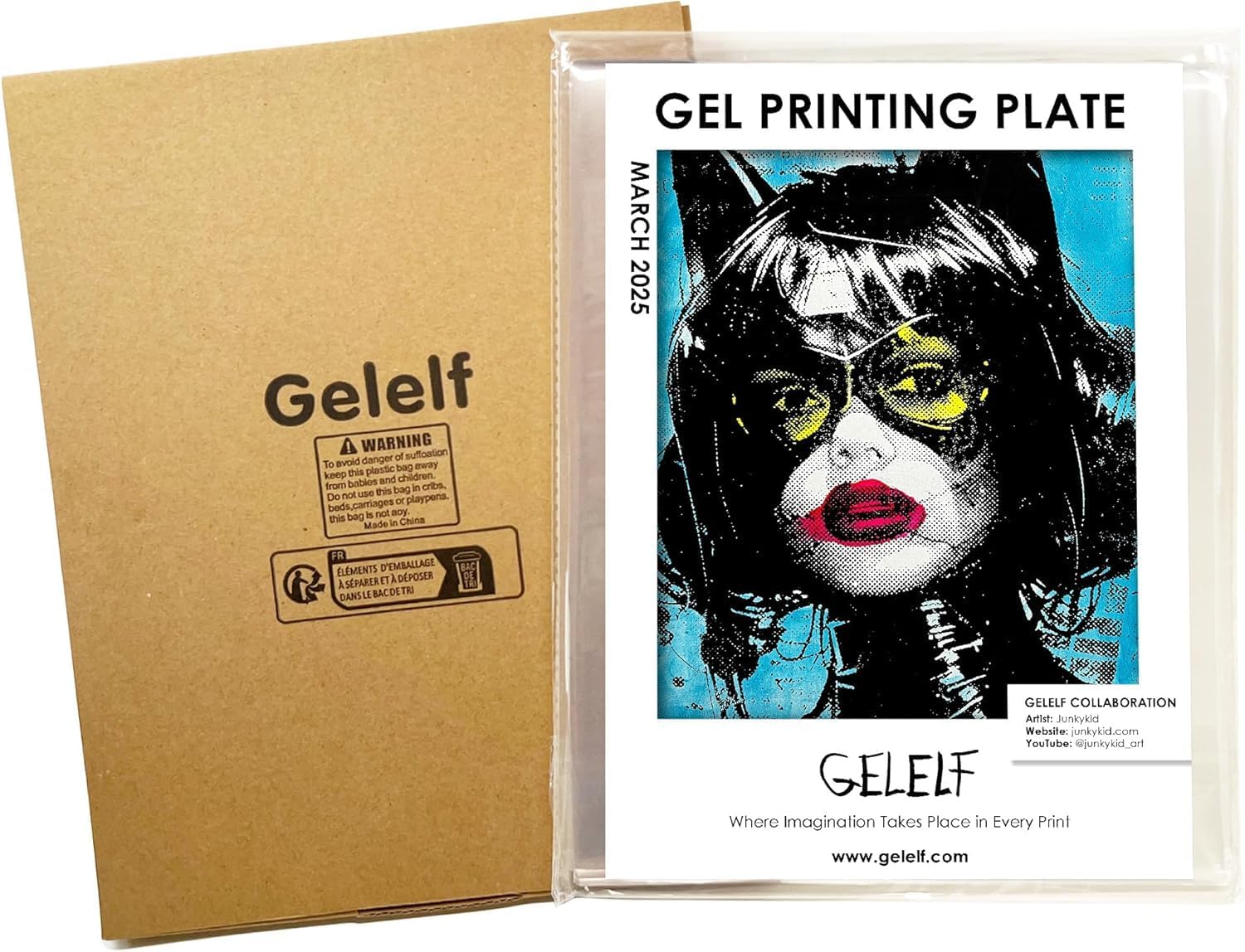 GELELF Large Size Gel Plate Upgraded Gel Printing Plate 18" x 24" - Non-Aging & Bubble-Free Reusable Gel Plates for Monoprinting, Card Making, Scrapbooking, Journaling, Home Decor