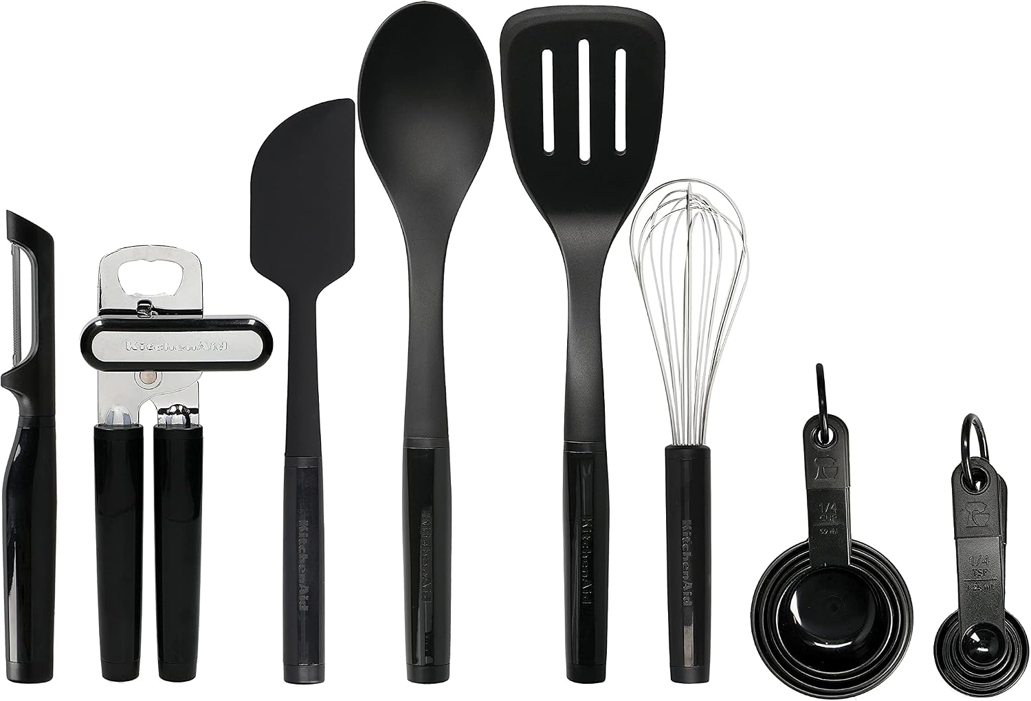KitchenAid 15 Piece Kitchen Utensil Set, Heat Resistant and Dishwasher Safe Cooking Tools – Onyx Black