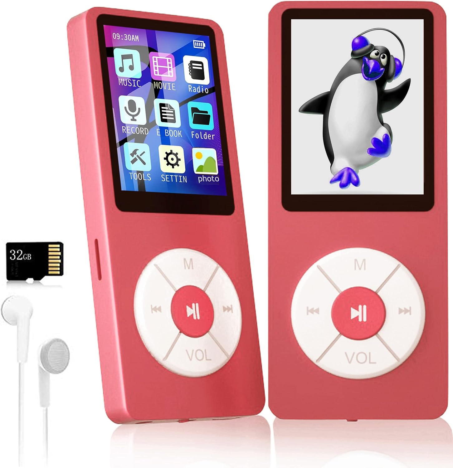 MP3 Player with 32GB TF Card,Built-in HD Speaker,Portable HiFi Music Player with Video/Voice Recorder/FM Radio/Photo Viewer/E-Book Player for Kids