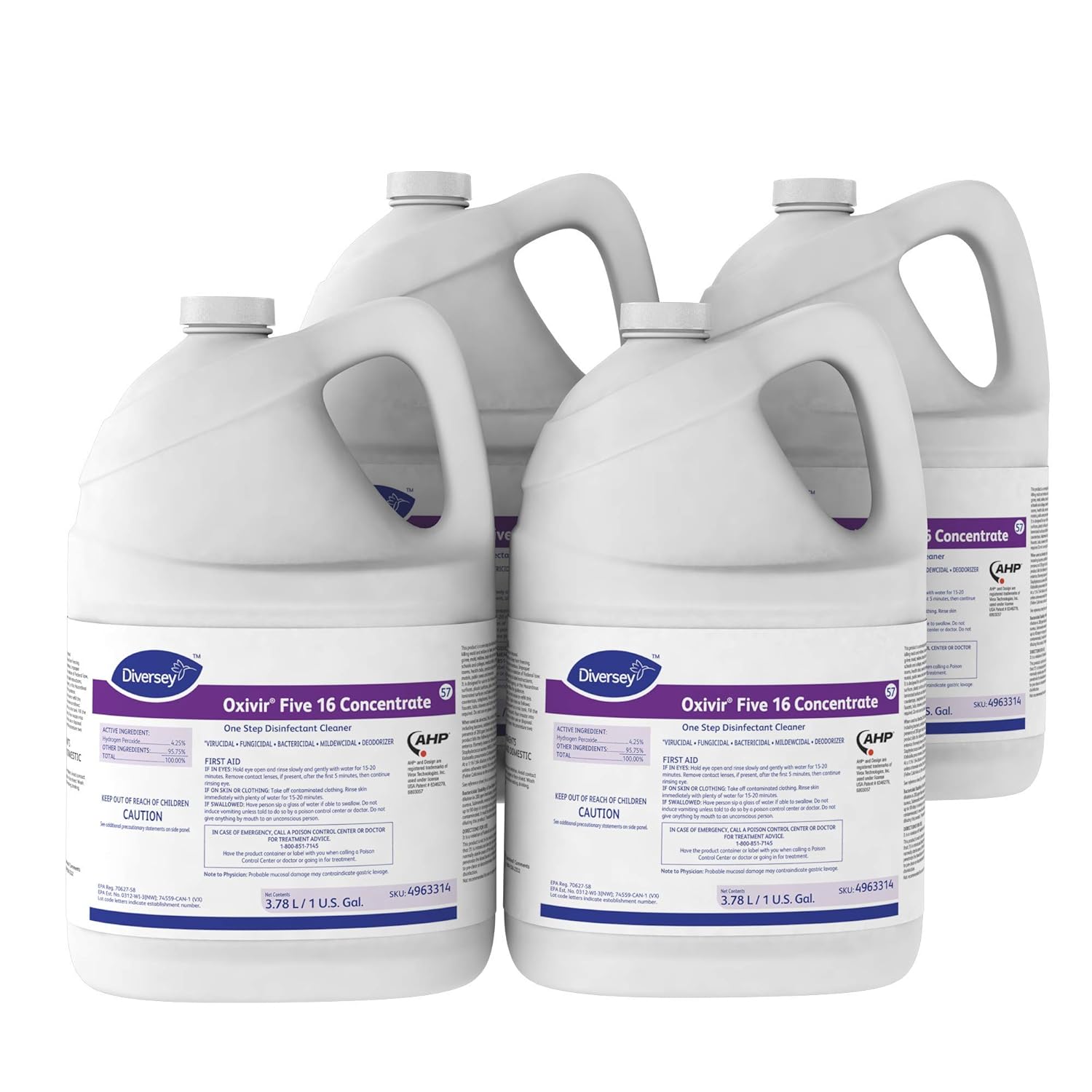 Oxivir 4963314 Five 16 One-Step Disinfectant Cleaner 1gal Bottle 4/Carton