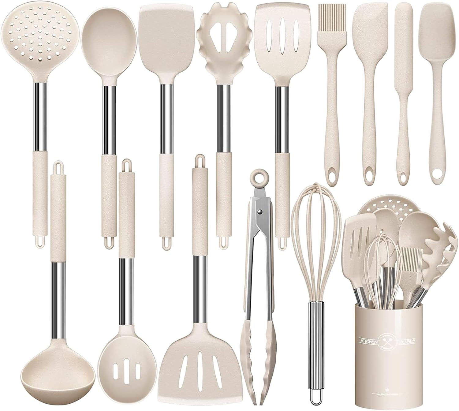 Stainless Steel Kitchen Cooking Utensil Set, Umite Chef 15 pcs Utensils - Nonstick Cookware Set Spatula -Kitchen Gadgets Tools Gift