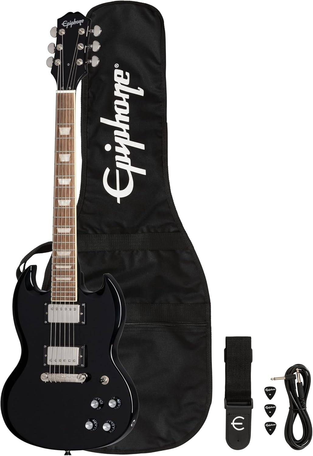 Epiphone Power Players SG 3/4 Youth Size, Dark Matter Ebony with Gig bag
