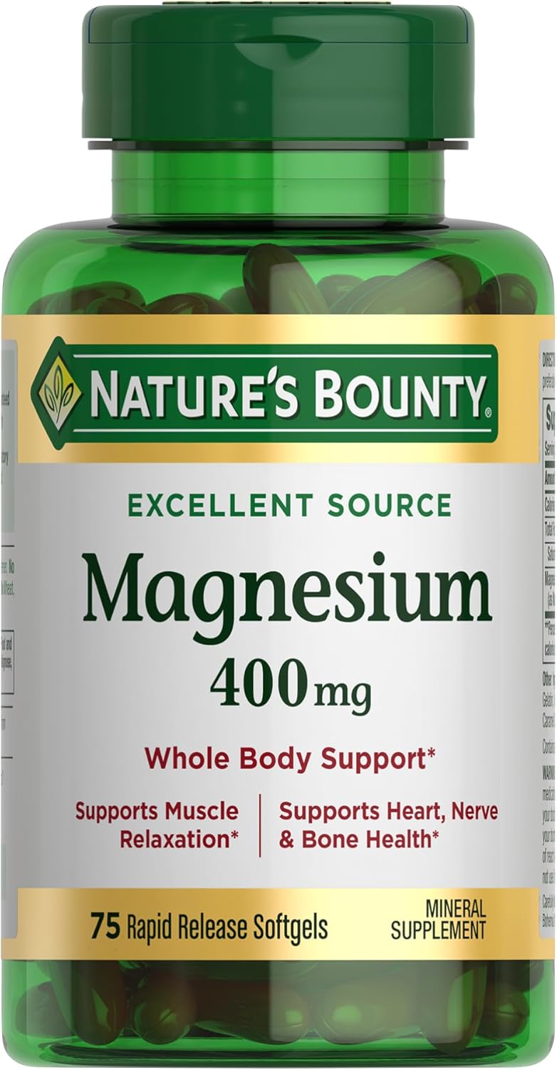 Nature's Bounty Magnesium 400 mg, 75 Softgels