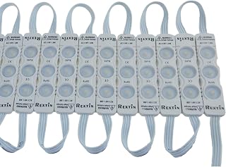 Rextin Super Bright 110V 100pcs New Model 2835 3 LED Module White120-150LM Per Module Waterproof Decorative Light for Letter Sign Advertising Signs with Tape Adhesive Backside (White)