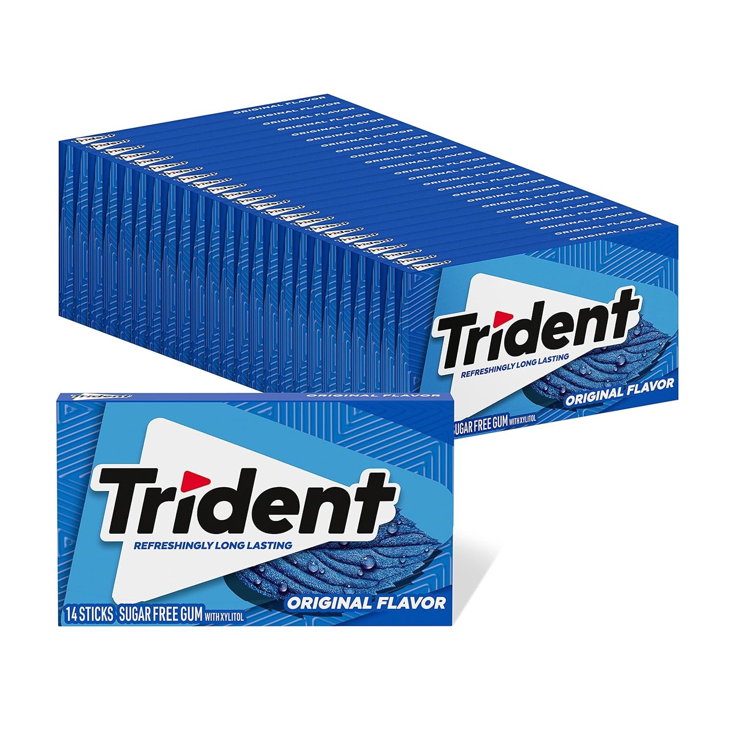 Trident Original Sugar-Free Gum, 14 Pieces (Pack of 24) (336 Total Pieces)