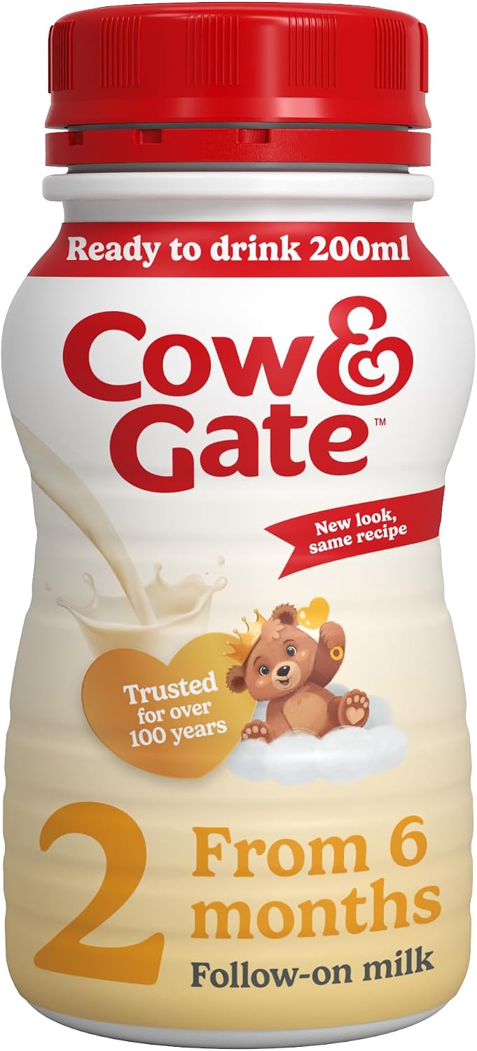 Cow & Gate 2 Baby Milk Ready to Use Liquid Formula 6-12 Months, 200ml