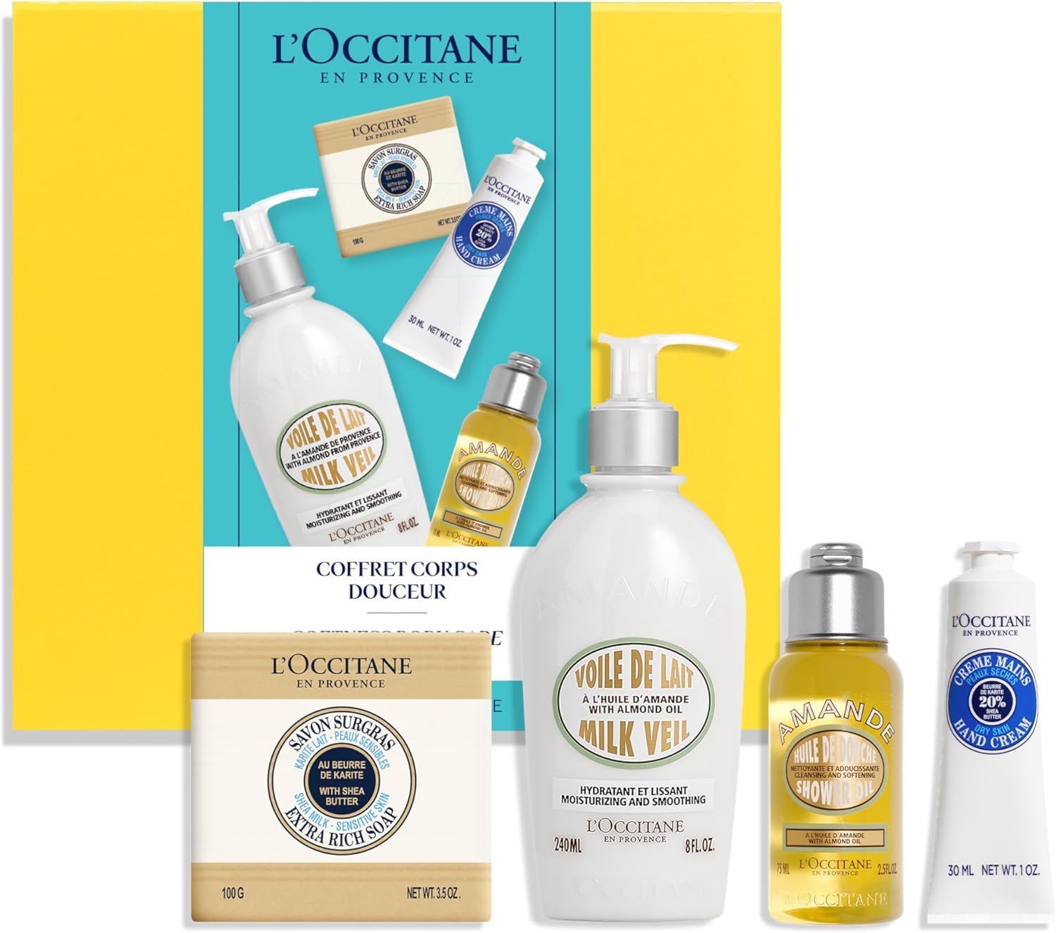 L'OCCITANE Almond and Shea Butter Body Care Gift Set | Hydrating and Nourishing | Enriched with organic Shea Butter and Almond Oil Extract | Luxury Bath & Body for All Skin Types | Amazon Exclusive