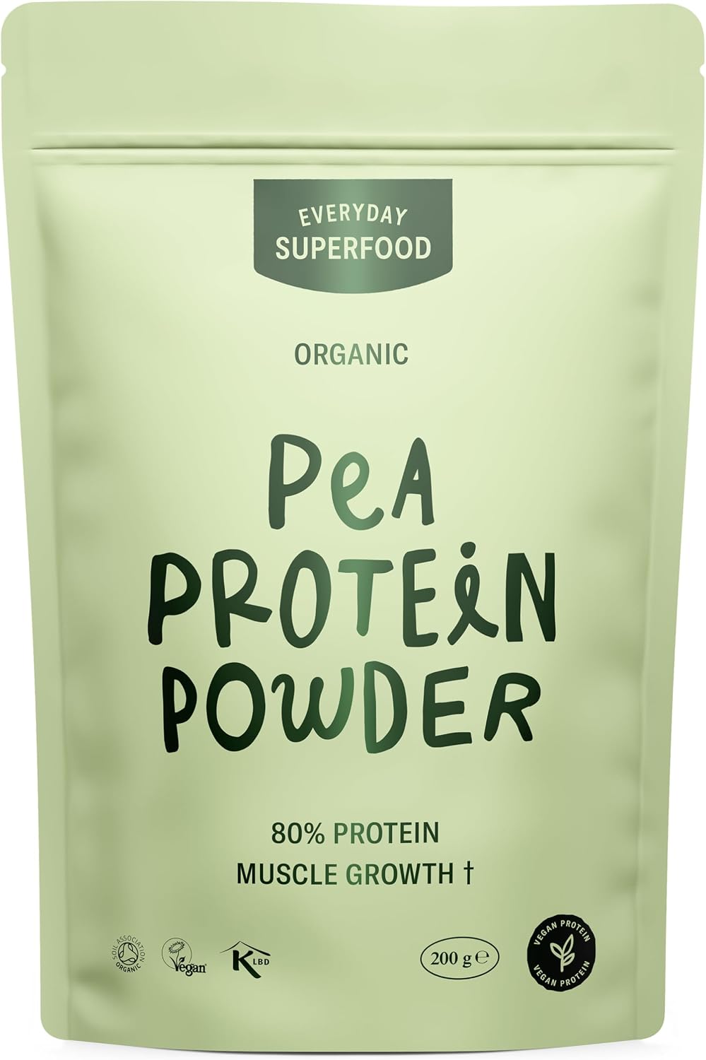 Everyday Superfood Organic Pea Protein Powder 190g | 84% Protein | Unflavoured | Lab-Tested for Heavy Metals | Pre-Workout & Post-Workout | Vegan & Kosher