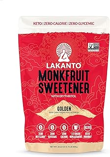 Lakanto Monk Fruit Sweetener All Natural Sugar Substitute, Golden,28.22 Ounce, 1.76 Pound (Pack of 1)