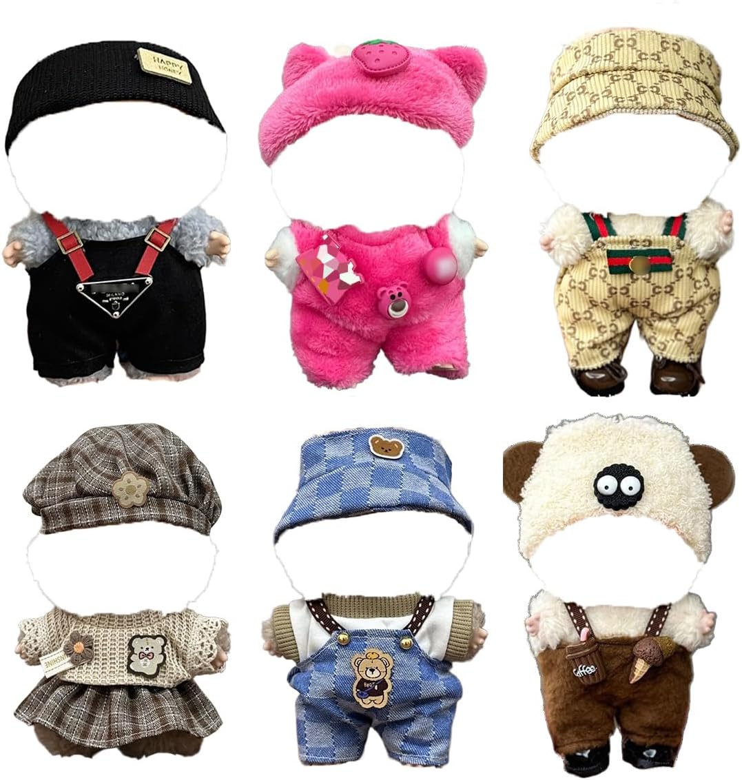 Clothes for Labooboo Doll - 6 Set 17cm Doll Clothes for Labooboo, Premium Stylish Outfit with Accessories for Play & Display(No Doll) (SET1)