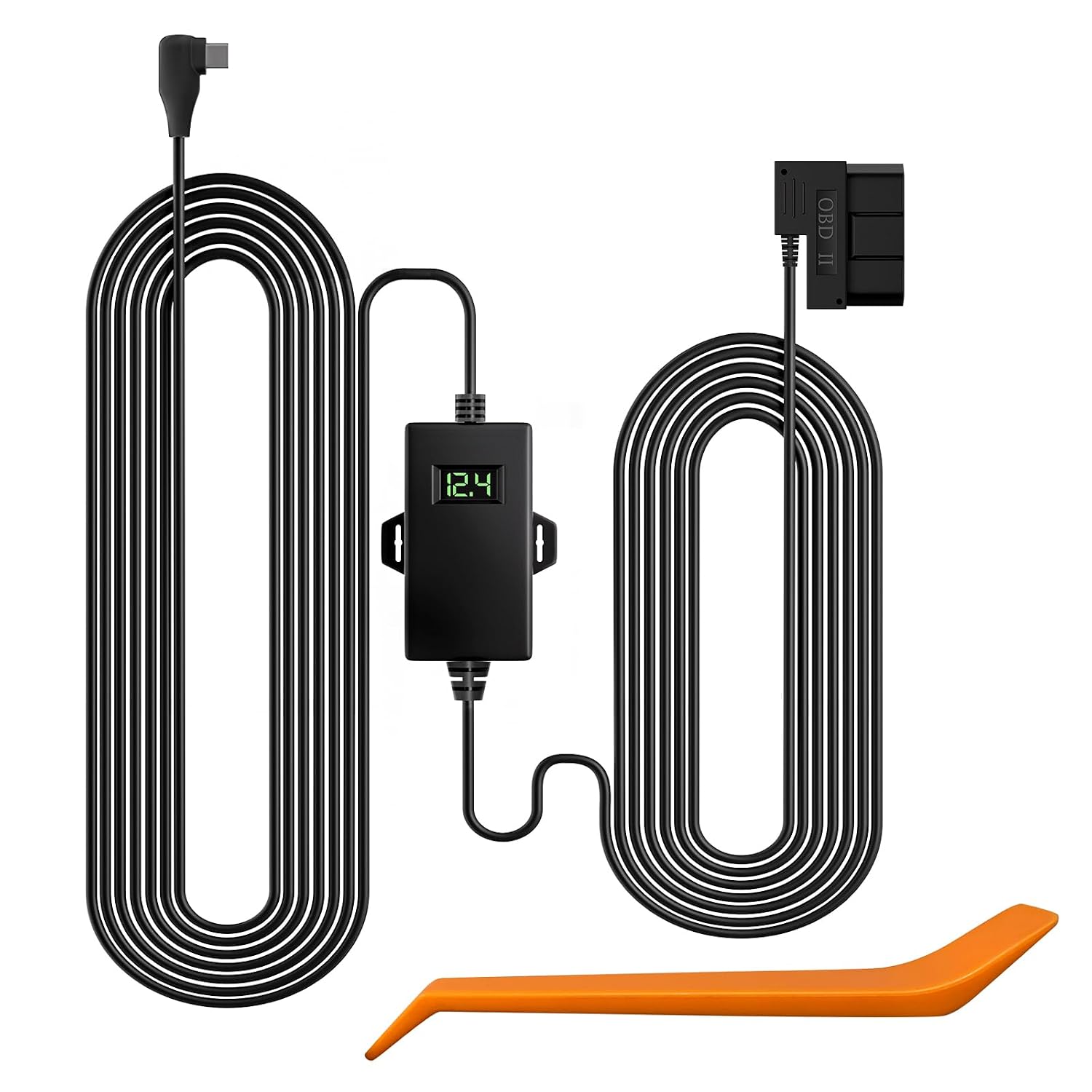 WOLFBOX USB C Hardwire Kit OBD, Hard Wire Car Charger Cable Kit 12V-24V to 5V, Avoid Dash Cam Battery Drain, Suitable for G840S/G930/G840H/G850/G900/i07/G900PRO/G850PRO/X5 Mirror Dash Cam