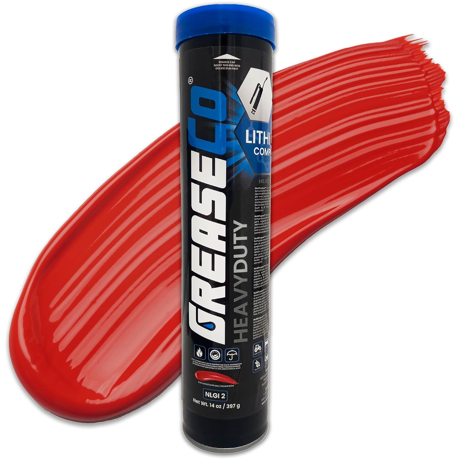 Red and Tacky Lithium Grease Tube | Wheel Bearing | High Temp | Axle | Automotive | Trailer | 5th Wheel | Ball Joint | Tractor | Single Cartridge for Grease Gun | NLGI 2 | HeavyDuty
