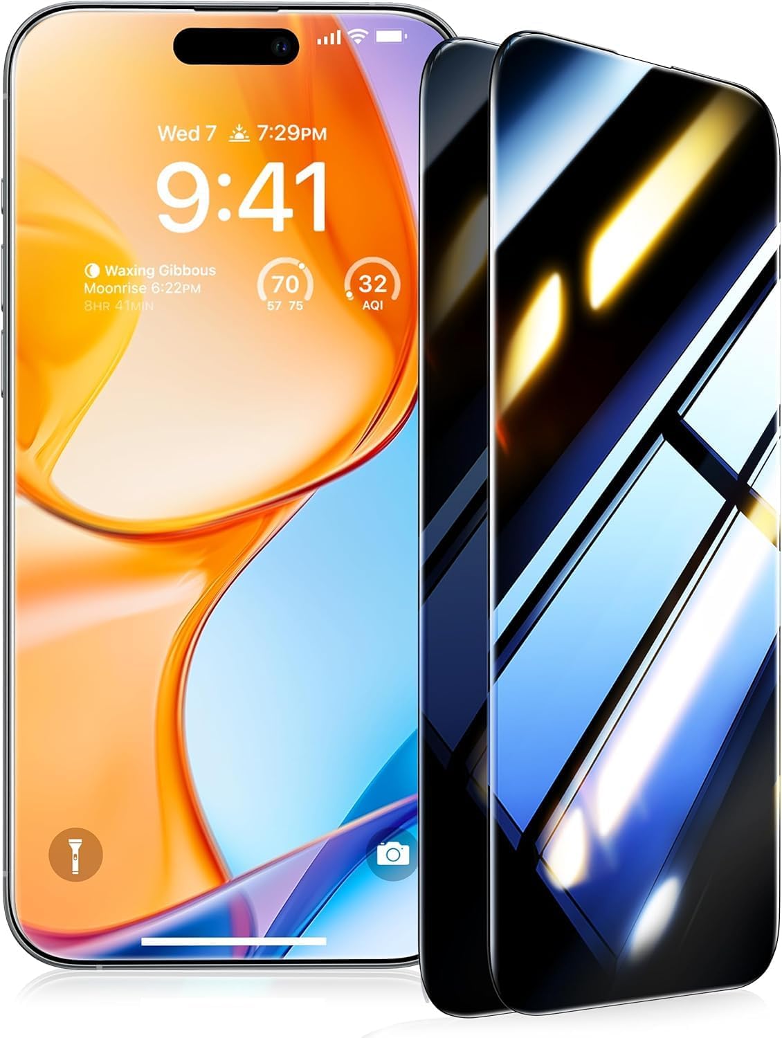 UltraGlass Ultra 9H+ Glass for iPhone 16 Pro Privacy Screen Protector [No.1 Military Grade Shatterproof & 100% Anti Spy] Privacy Screen iPhone 16 Pro Tempered Glass [Longest Durable] 2 Pack