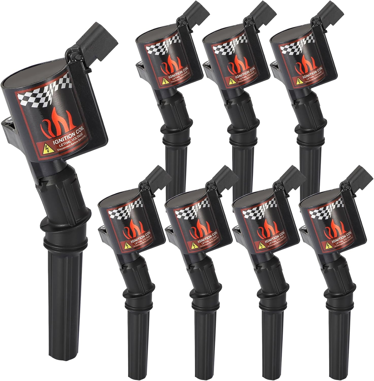 CarBole High Performance Coil Pack For F150 F250 F350 5.4L 4.6L V8 DG508, Ignition Coil For 1997-2014 Ford Crown Victoria E150 E250 Expedition Mustang Lincoln (Pack of 8pcs)