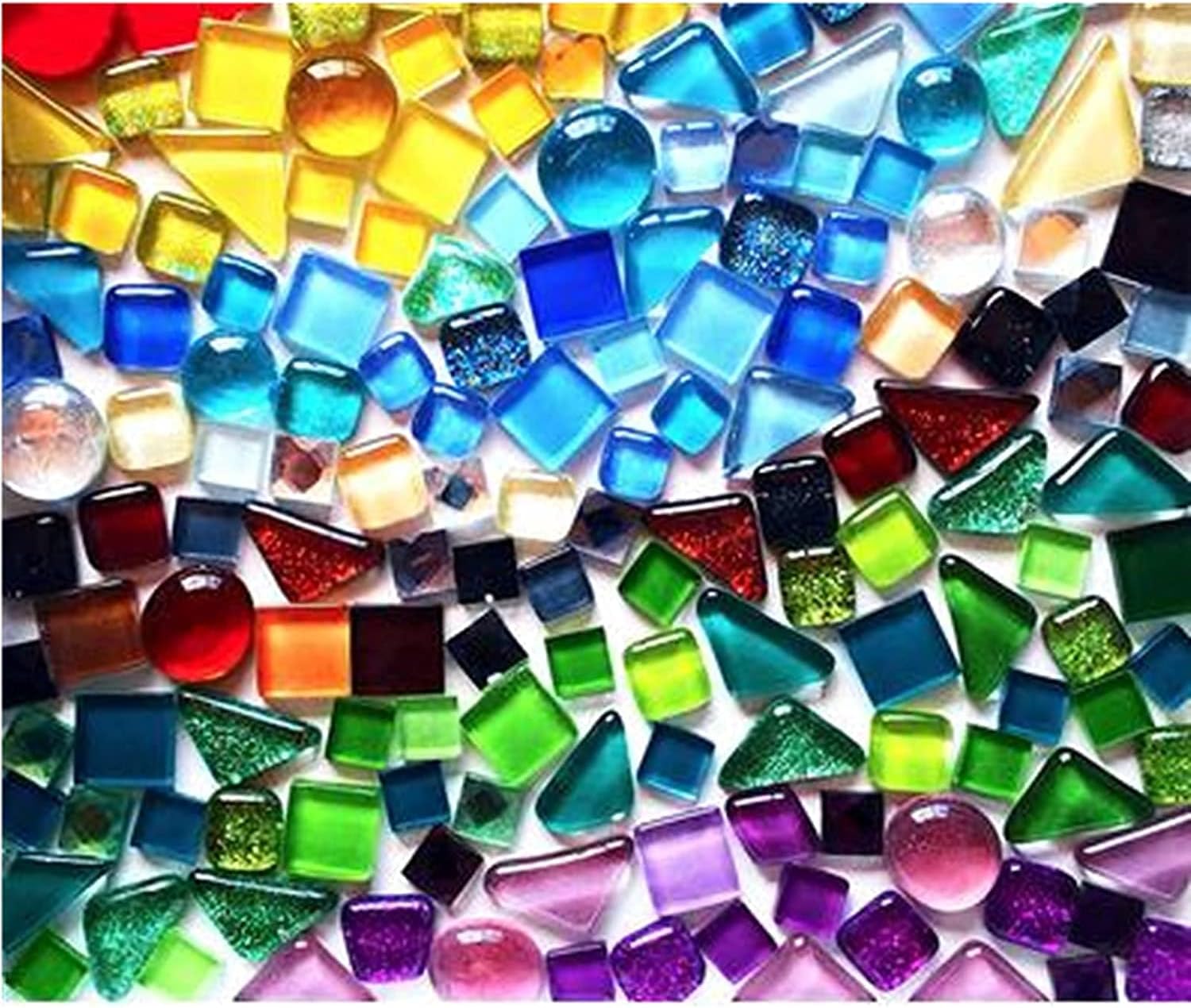 BTMIEY 200g Mixed Color Crystal Mosaic Tiles, Tiny Mini Mosaic Tile DIY Hobbies Children Handmade Crystal Craft for Craft Bathroom Kitchen Home Decoration DIY Art Projects (Mix Color Series)