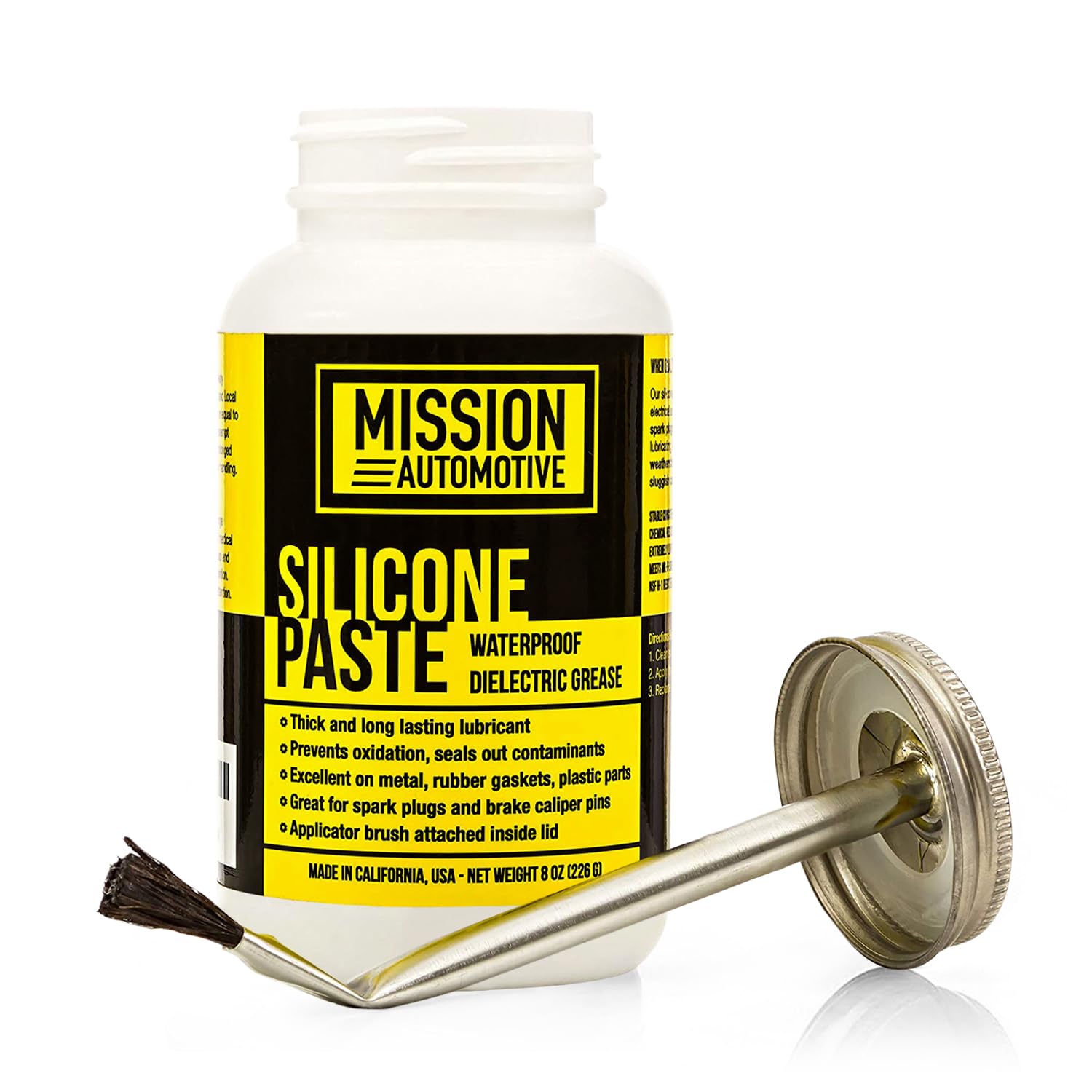 Mission Automotive Silicone Dielectric Grease Paste - 8 Oz Dielectric Grease for Electrical Connectors and Spark Plug Protection - Waterproof Clear Silicone Paste Automotive Greases and Lubricants