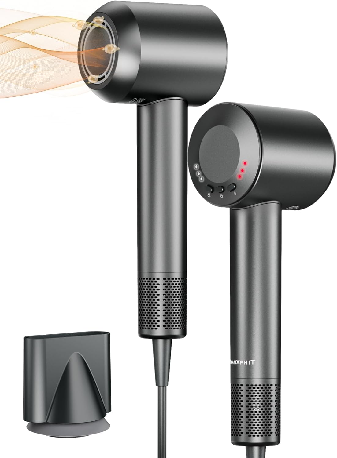 TRANXPHIT High Speed Hair Dryer: 500 Million Negative Ionic Blow Dryer, 160, 000 RPM High Velocity High Performance Hairdryer for Fast Drying, 58dB Low Noise Travel Hairdryers for Women and Men