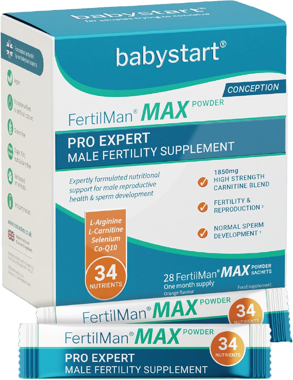 Fertility Supplements for Men - FertilMan Max Pro Sachets, 28 Day