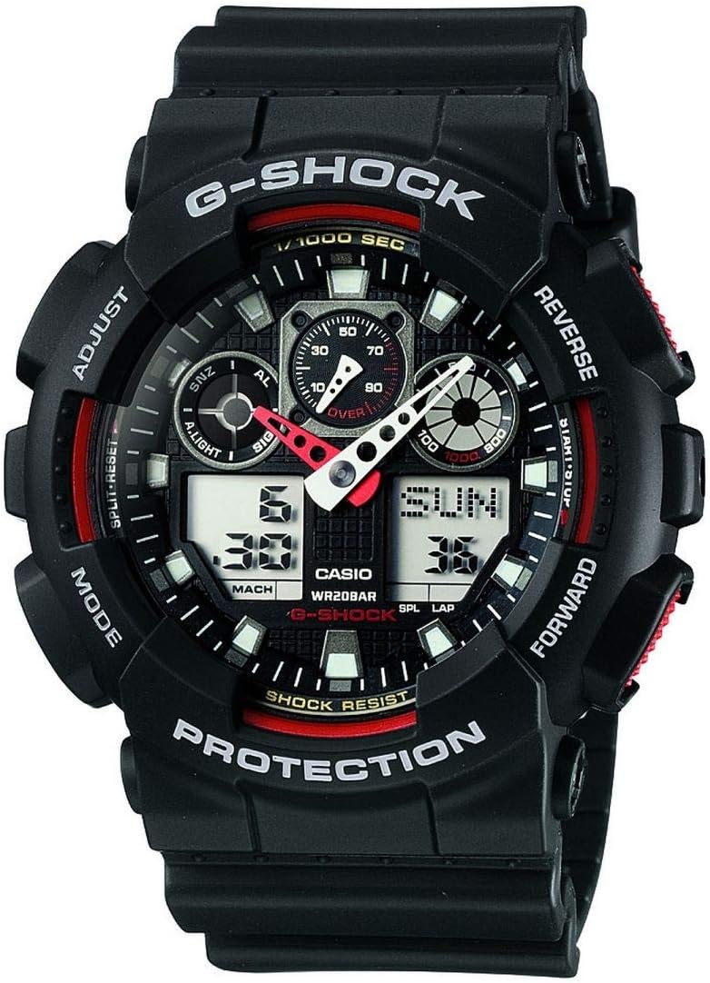 Casio G-Shock Men's Watch in Resin with Anti Slip Over Sized Buttons - Water Resistant & Anti Magnetic