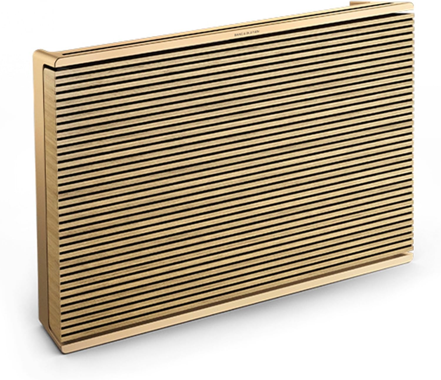 Bang & Olufsen Beosound Level - Wireless Portable WiFi and Bluetooth Speaker, Splash and Dust Resistant, First Ever Cradle to Cradle Certified Circular Speaker, Up to 16 Hours Battery - Gold Tone/Wood