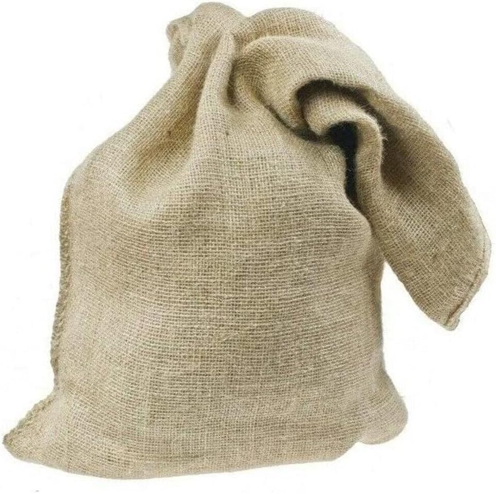 Pack of 5 x Natural Hessian Large Jute Sacks (30 x 45 cm / 15 Kg) Hessian Bags Made of Tearproof Jute Fabric for Potatoes, Vegetables, Coffee Beans, Burlap Sack