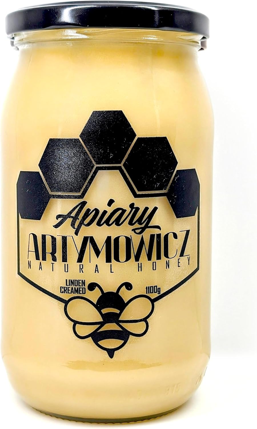Premium Linden Creamed Honey - Natural Sweetener - 100% Pure Natural & Raw – Fresh Pure Lime Honey - From the hive from our bees - Just bee honey - Premium -1100g