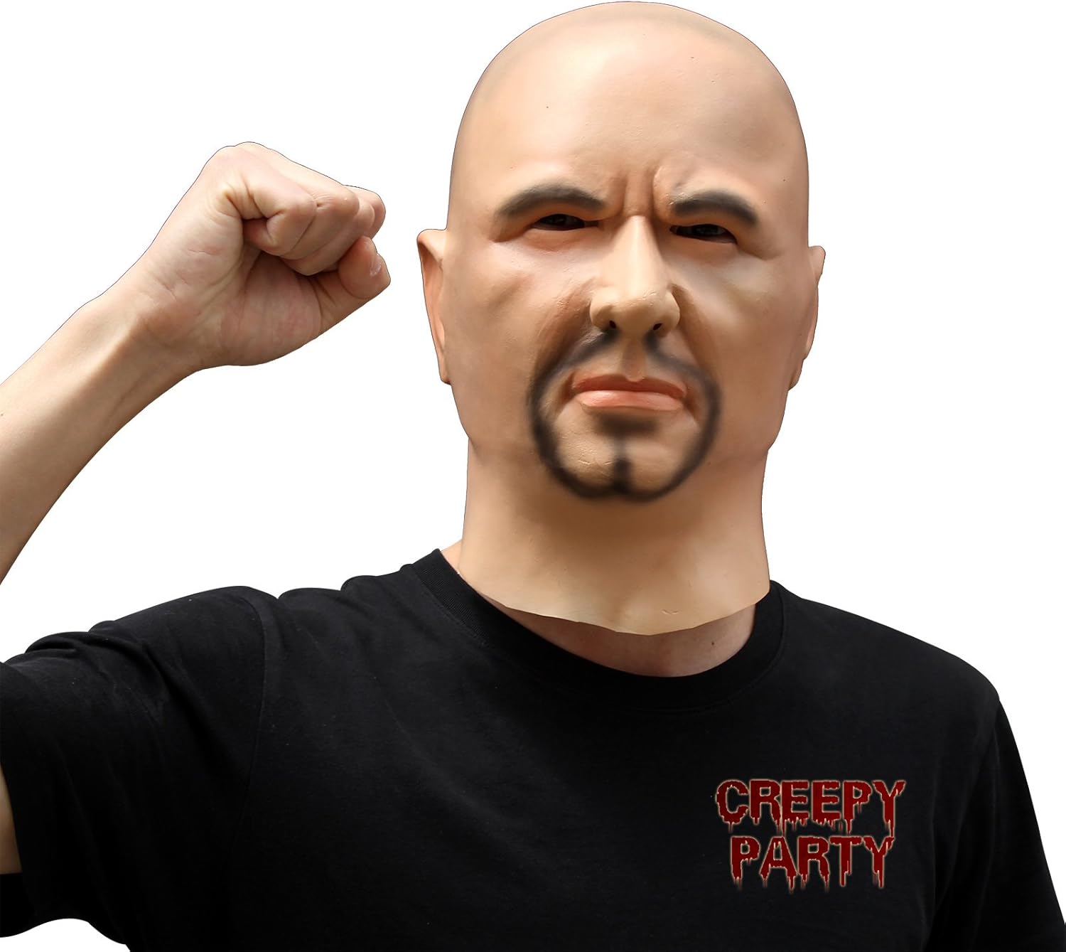 CreepyParty Human Realistic Latex Head Mask Man for Halloween Costume Party Carnival Cosplay