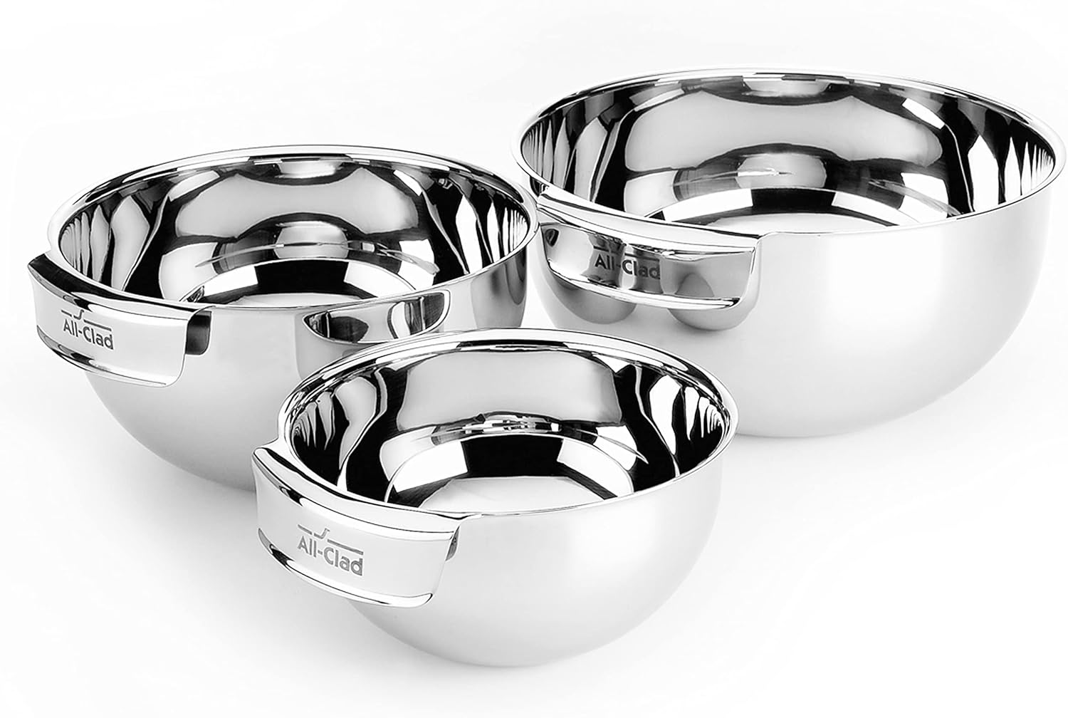 All-Clad MBSET mixing bowl set, stainless steel, 3 pieces, 27.7 x 25.6 x 12.8 cm