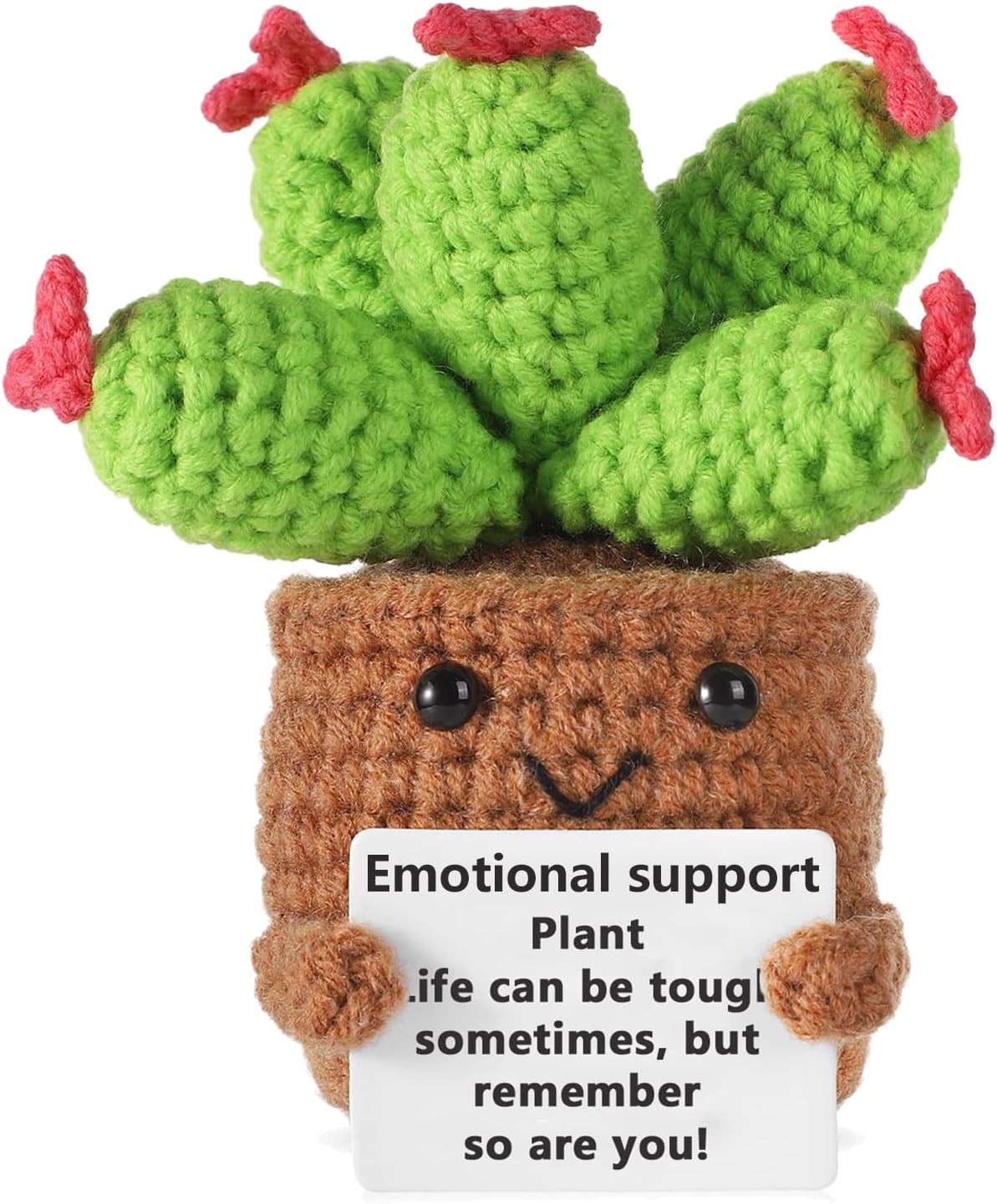 JBLJDWD Emotional Support Gift, Positive Gifts, Portable Emotional Support Plush with Positive Card Cactus Toy for Family Friends Encouragement Party Decoration