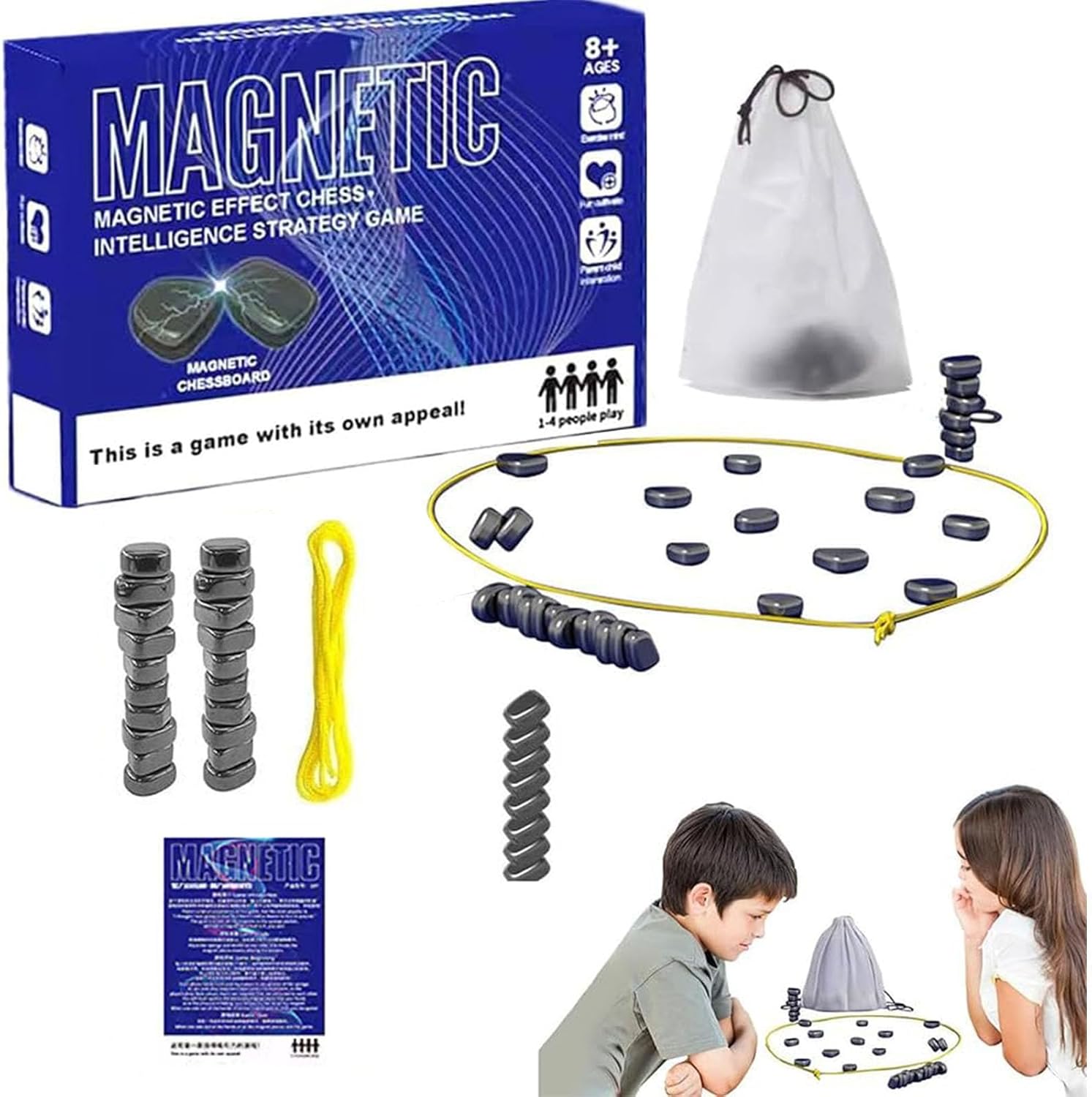 Magnetic Chess Game, Magnet Chess Set, Magnets Battle Chess Board, Family Board Games Set for Kids and Adults, Supplies for Family Gathering and Travel