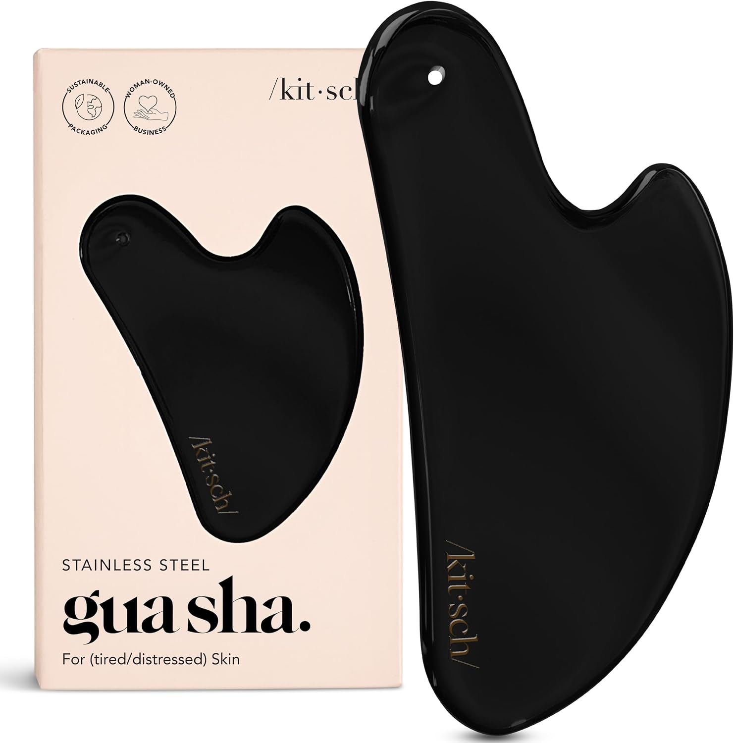 Kitsch Stainless Steel Guasha Tool for Face - Matte Black