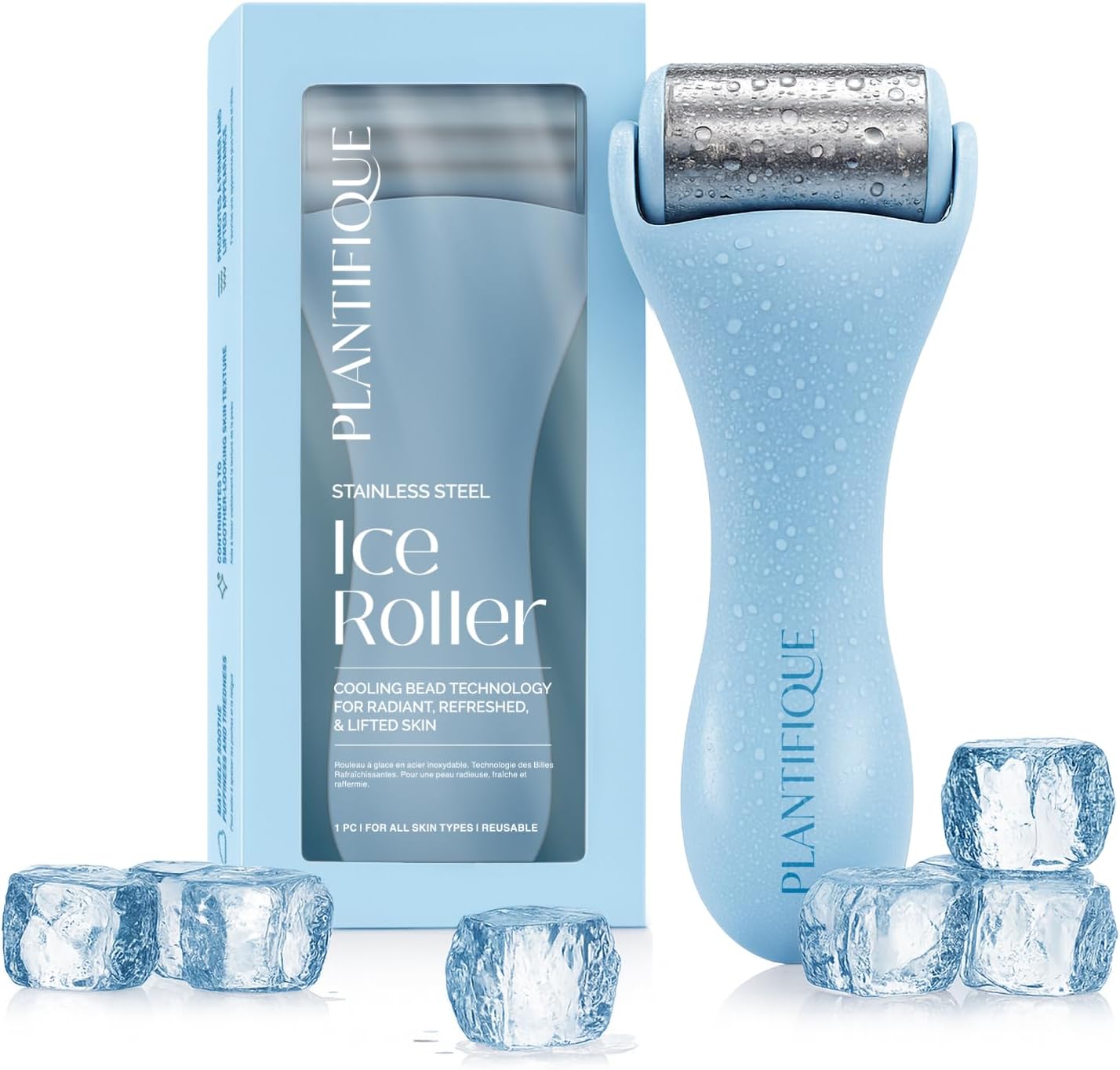 PLANTIFIQUE Ice Roller for Face & Eyes - Reduce Puffiness & Soothe Skin