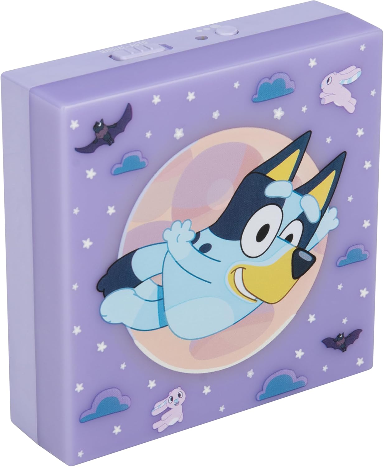 Paladone Bluey Night Light, Stick-On LED Wall Lamp with Auto Sensor and Adjustable Brightness, Battery Powered for Kids' Bedrooms, Officially Licensed Merchandise