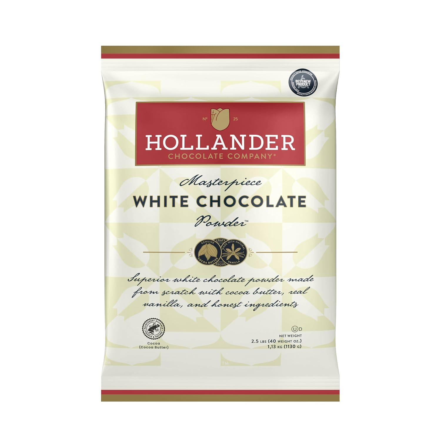 Hollander Masterpiece White Chocolate Powder, 2.5lb Bag