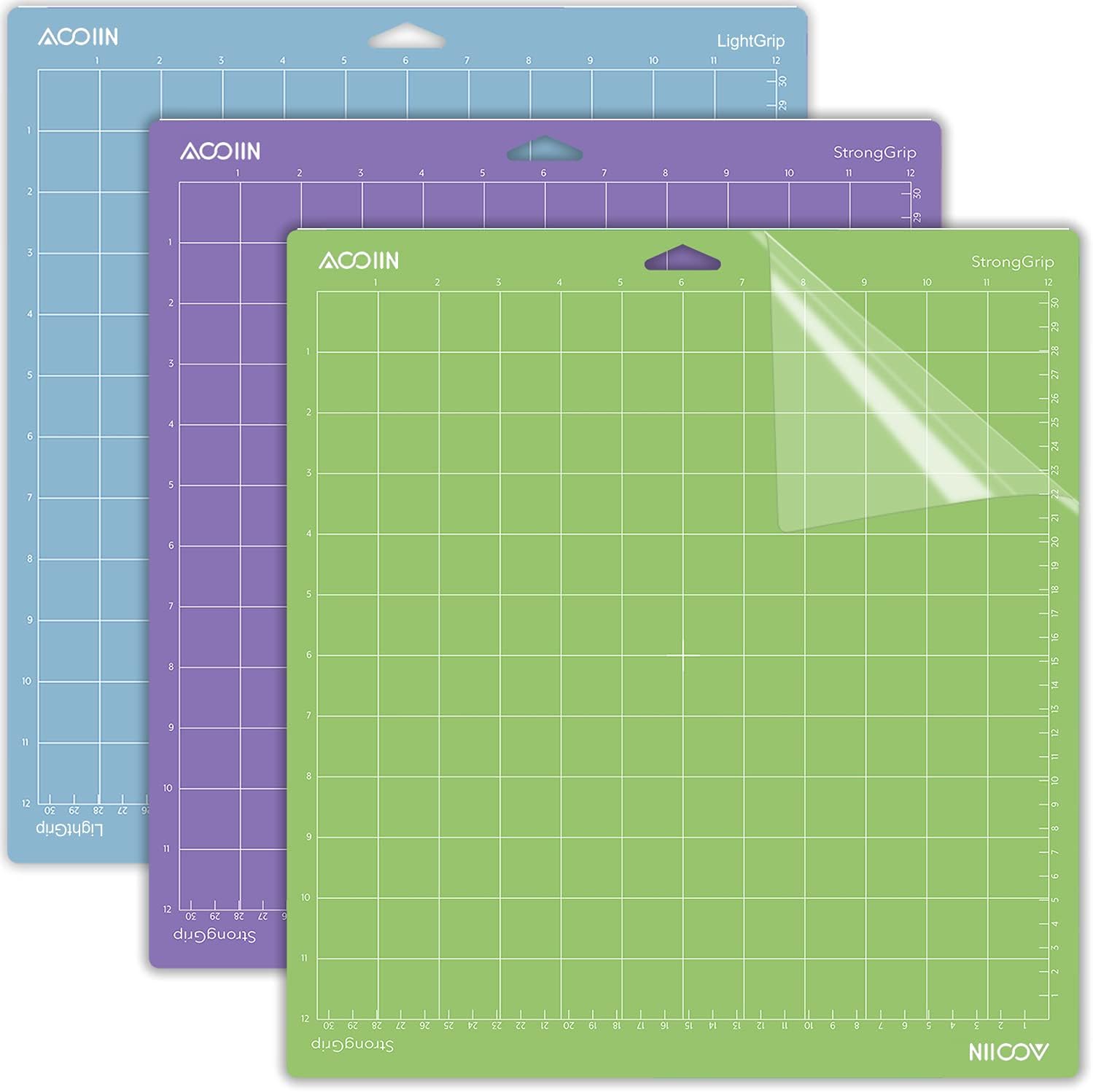 AOOIIN Cutting Mat for Cricut Explore One/Air/Air 2/3/4/Maker/Maker 3/Maker 4, 3 Packs Cut Mats Replacement Accessories for Cricut, Variety