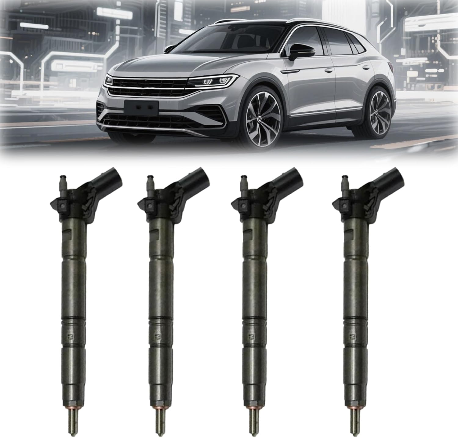Diesel Fuel Injector Set 03L130277A 4pcs for Volkswagen Beetle Golf Jetta A3 2.0 TDI 2005-2016 Engine OE Performance Optimized Fuel Saving Direct Bolt On Eco Friendly Upgrade​