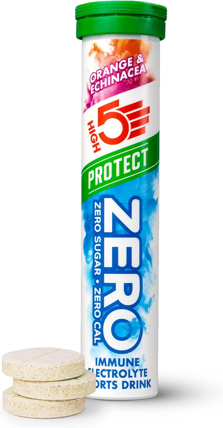 HIGH5 ZERO Protect Electrolyte Tablets | Hydration Tablets with Vitamin C & D | 0 Calories & Sugar Free | Boost Hydration, Performance & Wellness | Orange & Echinacea, 20 Tablets (20x, Pack of 1)